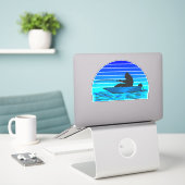 Grootvoet Boat Vissen Grappige Sporten Sticker (Laptop op bureau)