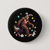 Grootvoet Pasen Dag Grappige Sasquatch Ronde Button 5,7 Cm (Voorkant)