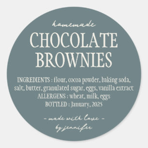 Grootwinkel bakkerij voedsel cottage wet ingrediën ronde sticker