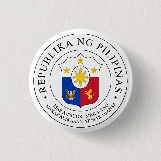 Grootzegel van de Republiek der Filipijnen Ronde Button 3,2 Cm (Voorkant)