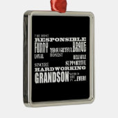 Grootzonen Birthdays & Kerstmis : Kwaliteit Metalen Ornament (Rechts)