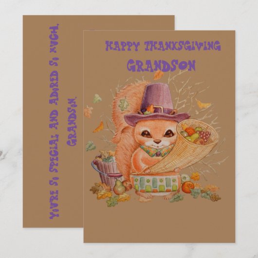 Grootzonen Thanksgiving Vergroeten Kaart (Voorkant / Achterkant)