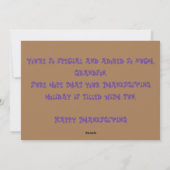 Grootzonen Thanksgiving Vergroeten Kaart (Achterkant)