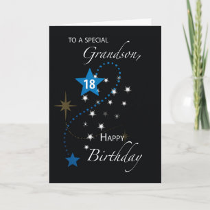 Grootzoon 18e verjaardag Star Inspirerend Black Kaart