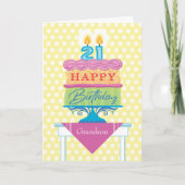 Grootzoon 21e geboorte Cake Number Kandels Kaart (Voorkant)