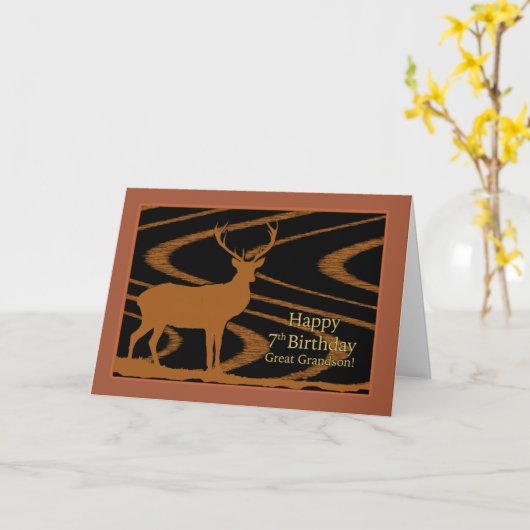 Grootzoon 7th Birthday Buck in Field Kaart (Gele Bloem)