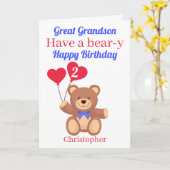 Grootzoon Beer 2e verjaardag Kaart (Gele Bloem)