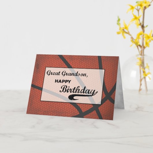 Grootzoon Birthday Basketball Distant Kaart (Gele Bloem)