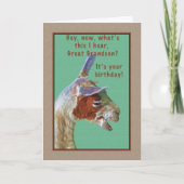 Grootzoon, Birthday, Laughing Llama Card Kaart (Voorkant)