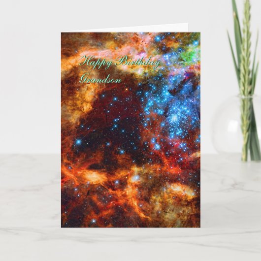 Grootzoon Birthday, Nebula Birthday Wishes Kaart (Voorkant)