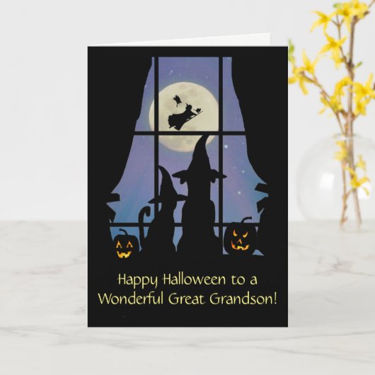 Grootzoon Cute Happy Halloween Dog en Cat Kaart (Gele Bloem)