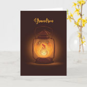 Grootzoon denkt aan jou in Camp met Lantern Kaart (Gele Bloem)