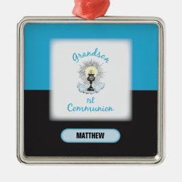 Grootzoon Eerste Communie, Blauwbekertje Metalen Ornament