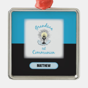 Grootzoon Eerste Communie, Blauwbekertje Metalen Ornament