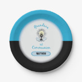 Grootzoon Eerste Communie, Blauwbekertje Papieren Bordje (Voorkant)