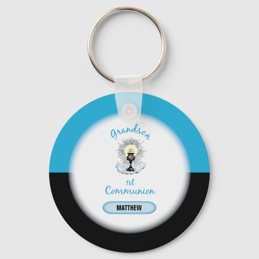 Grootzoon Eerste Communie, Blauwbekertje Sleutelhanger (Voorkant)