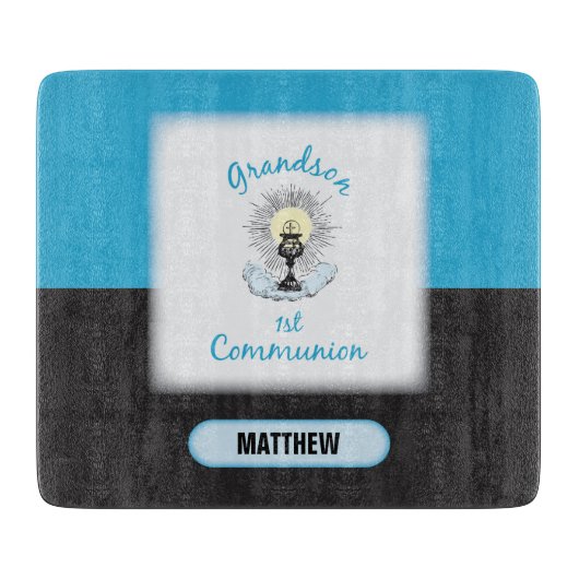 Grootzoon Eerste Communie, Blauwbekertje Snijplank (Voorkant)