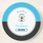 Grootzoon Eerste Communie, Blauwbekertje Zandsteen Onderzetter (Voorkant)