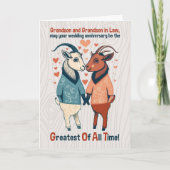 Grootzoon en echtgenoot Goats Gay Wedding Jubileum Kaart (Voorkant)