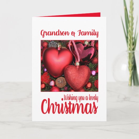 Grootzoon en familieloge kerstkaart feestdagen kaart (Voorkant)