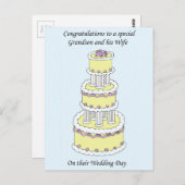 Grootzoon en vrouw huwelijksdag gefeliciteerd briefkaart (Voorkant / Achterkant)