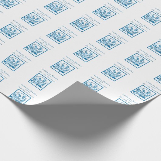 Grootzoon First CommunBlue, Tarwe, Grapes Cadeaupapier (Hoek)