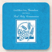 Grootzoon First CommunBlue, Tarwe, Grapes Drankjes Onderzetter (Voorkant)