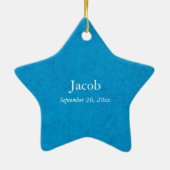 Grootzoon First CommunBlue, Tarwe, Grapes Keramisch Ornament (Achterkant)