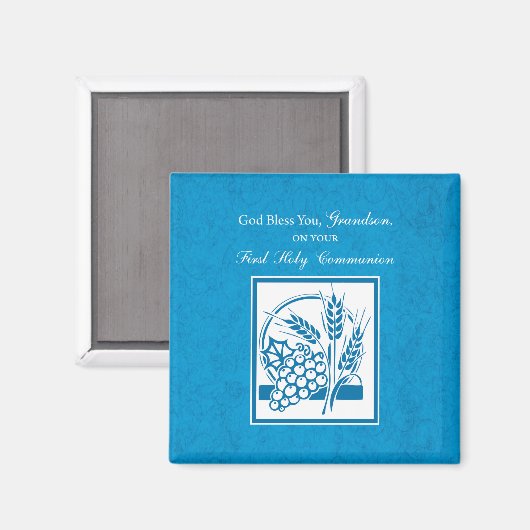 Grootzoon First CommunBlue, Tarwe, Grapes Magneet (Voorkant / Achterkant)