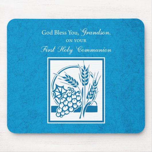 Grootzoon First CommunBlue, Tarwe, Grapes Muismat (Voorkant)