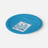 Grootzoon First CommunBlue, Tarwe, Grapes Papieren Bordje (Gekanteld)