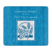 Grootzoon First CommunBlue, Tarwe, Grapes Snijplank (Voorkant)