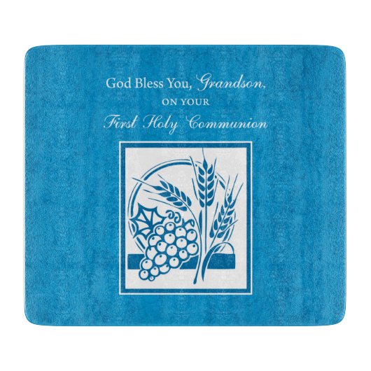 Grootzoon First CommunBlue, Tarwe, Grapes Snijplank (Voorkant)