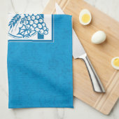 Grootzoon First CommunBlue, Tarwe, Grapes Theedoek (Quarter Fold)