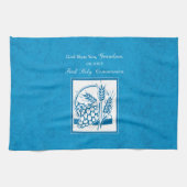 Grootzoon First CommunBlue, Tarwe, Grapes Theedoek (Horizontaal)