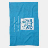 Grootzoon First CommunBlue, Tarwe, Grapes Theedoek (Verticaal)