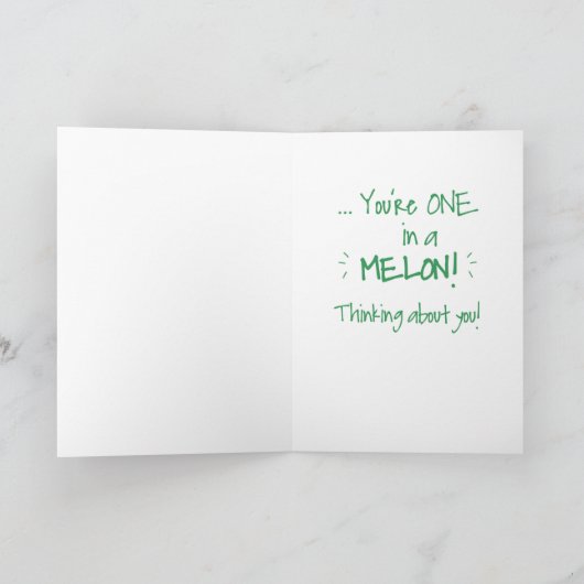 Grootzoon Hallo denken aan je één in een meloen Kaart (Binnen)
