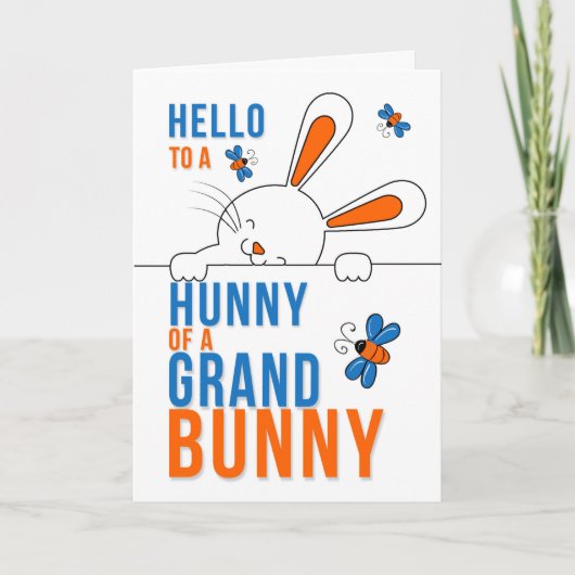 Grootzoon Hallo een Hunny van een Grand Bunny Kaart (Voorkant)