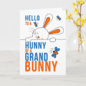 Grootzoon Hallo een Hunny van een Grand Bunny Kaart (Gele Bloem)