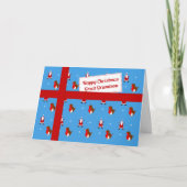 Grootzoon kerstparcelblauw feestdagen kaart (Voorkant)