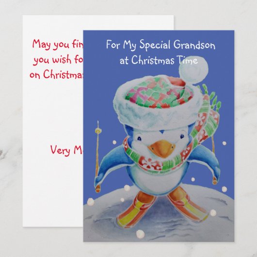 Grootzoon kerstWenskaart Feestdagenkaart (Voorkant / Achterkant)