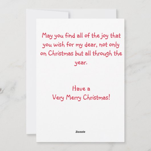 Grootzoon kerstWenskaart Feestdagenkaart (Achterkant)