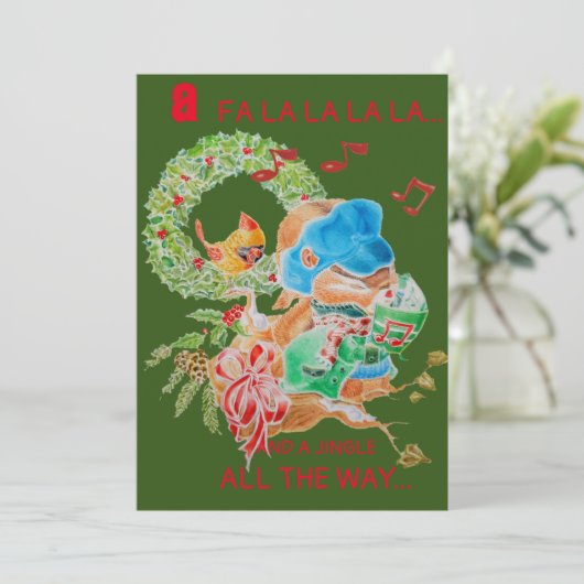 Grootzoon kerstWenskaart Feestdagenkaart (Staand voorkant)