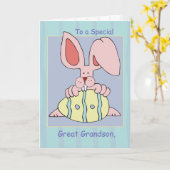 Grootzoon met een luchtweerstaanbaar paasje kaart (Gele Bloem)