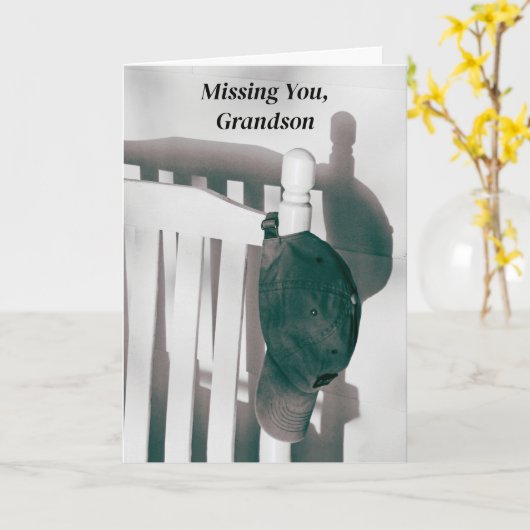 Grootzoon mist U Pet en voorzitter Schaduw Foto Ca Kaart (Gele Bloem)