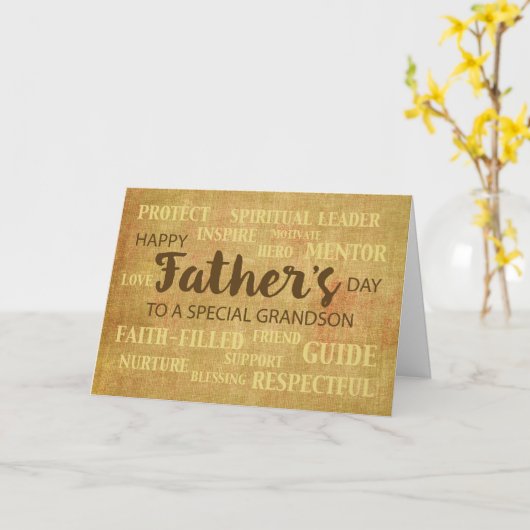 Grootzoon Religieuze Vaderdag Qualities Kaart (Gele Bloem)