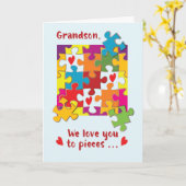 Grootzoon Valentijn Puzzle Love to Piecces Kaart (Gele Bloem)