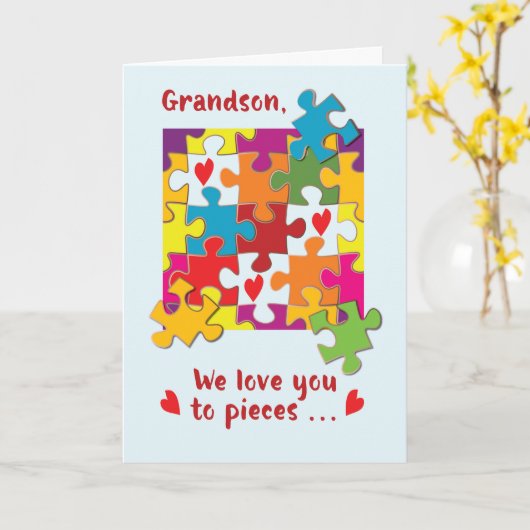 Grootzoon Valentijn Puzzle Love to Piecces Kaart (Gele Bloem)