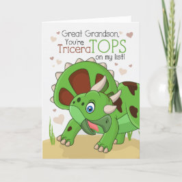 Grootzoon Valentijn TriceraTOPS Dinosaur Feestdagen Kaart