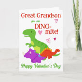 Grootzoon Valentijnsdag Dino-mite Feestdagen Kaart (Voorkant)